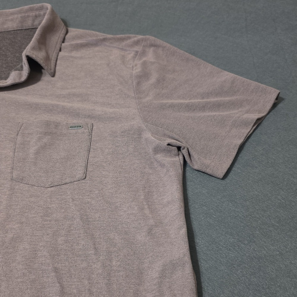 Vuori Brown Polo Shirt M Men Short Sleeve Button Collared Knit Solid - Picture 4 of 16